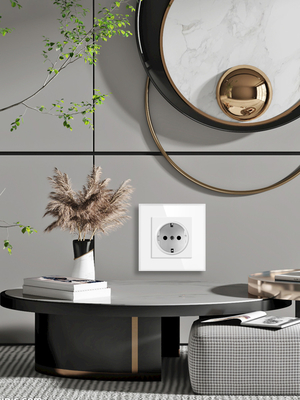 good price European Standard Electrical Wall Socket 16A 3500W Round Wall Socket Box Mounting online