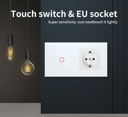 good price Euro Standard Type 157 touch switch socket combination for circular mounting box online