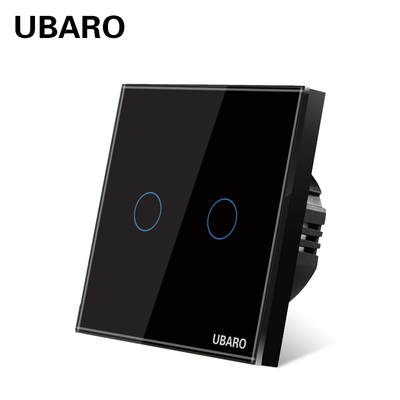 good price 100VAC - 240VAC Touch Light Switch 2gang Black Smart Dimmable Light Switch online