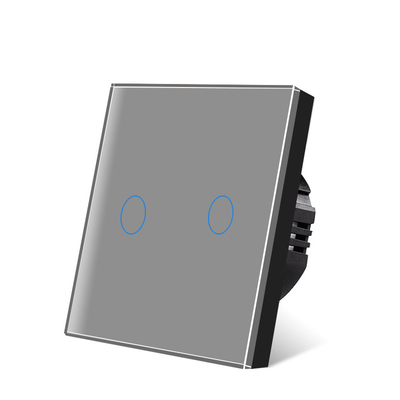 Goede prijs. UBARO EU-standaard 100V - 240Vac 10A Touch Light Switch Single Live Wire Grey Glass Panel 2gang Elektrische schakelaar Online