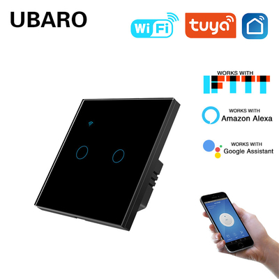 good price Tuya App Remote Control  Smart Home Wall Mount Light Smart WIFI Switch Touch Lamp Switch Voice Control 2 Gang online