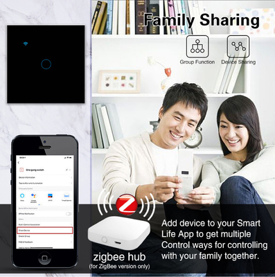 good price 1Gang Smart Tuya Zigbee Switch Type 86 Black EU/UK Standard App Remote Control Need Neutral Wire Required online