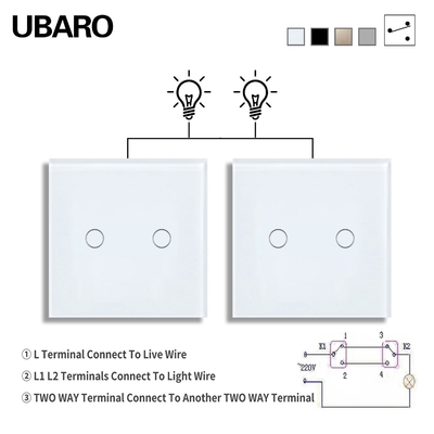Goede prijs. Single Live Wire Control Double Pole Timer Switch 2 Gang 2 Way Staircase Switch Bed Switch Online