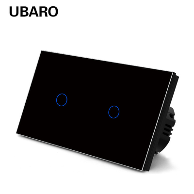 Un buen precio. 146*86mm 2Gang Eu estándar 5W - 300W/Gang Switch de luz táctil con cable en vivo único Sensor de luz con interruptor 280g En línea