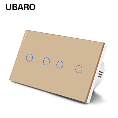 good price 4 Gang Touch Light Switch White Black Grey Gold Smart Wall Switch online