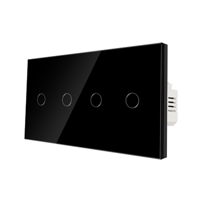 Goede prijs. EU/UK 157*86mm Compact Touch Switch 4Gang Push Button Wall Switch Geschikt voor ronde installatie doos Online