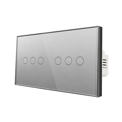Un buen precio. 6 Gang 280g Interruptor de luz táctil Interruptor de luz de control remoto incorporado En línea