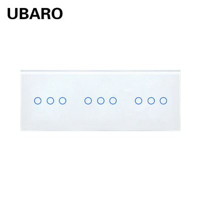 Goede prijs. EU-standaard 228 9 Gang 470g Touch Sensitive Light Switch Touch Screen Light Switch Glaspaneel Online