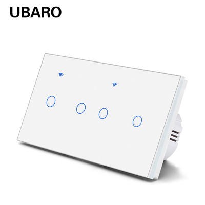 good price Voice Control Home Wireless Light Dimmer Switch 10A 2200W 4 Gang Wifi Controlled Power Switch online