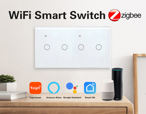 good price Smart Tuya Zigbee Switch App Remote Control 4 Gang Support Google Assistant Amazon Alexa online