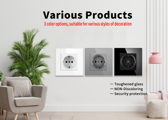 good price Electric Multi Plug Wall Outlet Round Junction Box White PC Shell Black Wall Plugs online