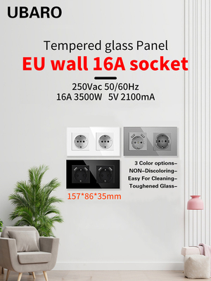 good price 16A White Black Electrical Wall Socket Grey Usb Plug Socket For Round Installation Box online
