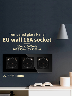 good price 228 X 86 X 35mm Electrical Wall Socket CE Internet Wall Socket L N GND Wiring online