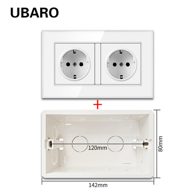 good price Tempered Glass Panel  Electrical Wall Socket Standard EU  Round Outlet Plug AC250V online