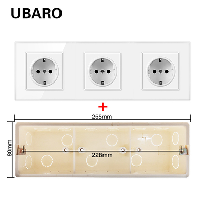 good price Flush Mount Electrical Wall Socket 3500W 16A Square Wall Plug online
