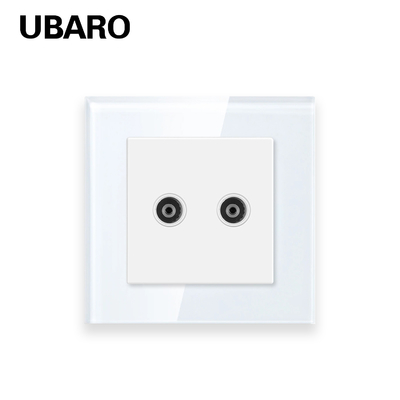 good price TV Dual Cable Socket Plug Connective Switch Accessories For Round Installation Box online