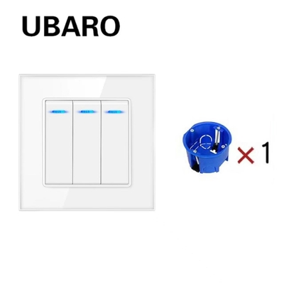 good price 10A Light White Rocker Switch EU Standard Rocker Wall Switch With LED Indicator online