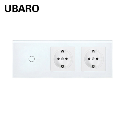 good price Touch Control Glass Panel Switch Socket LED Backlight Wall Switch Single Live Wire Control online