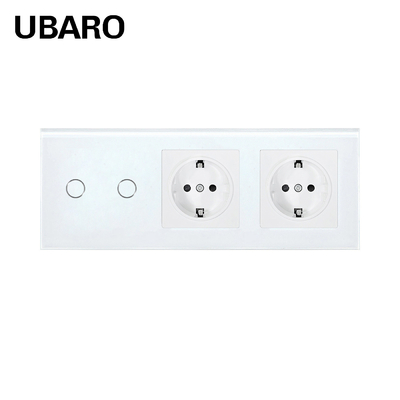 good price Euro Standard 2 Gang 2 Socket Type 228 Touch Switch Socket Combination For Circular Mounting Box online