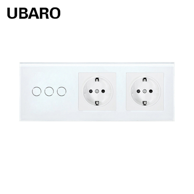 good price Wall Mounted Tempered Glass Panel Switches And Sockets With Touch Single Live Wire Control online