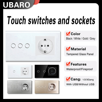 good price 3500W Power Wall Mounted Switch with 3 Gang Light Control and Blue Indicator online