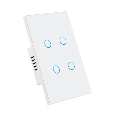 good price 118Types US/AU/Brazil Standard Tempered Glass Panel 4Gang Touch Light Switch With LED Indicator Sensor Buttons online