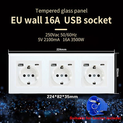 good price Round Box USB Port Electrical Wall Socket Usb C Wall Plug 50Hz 60Hz online