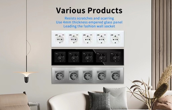 good price USB Type C Electrical Wall Socket 110Vac - 240Vac Round Box Electrical Power Socket online