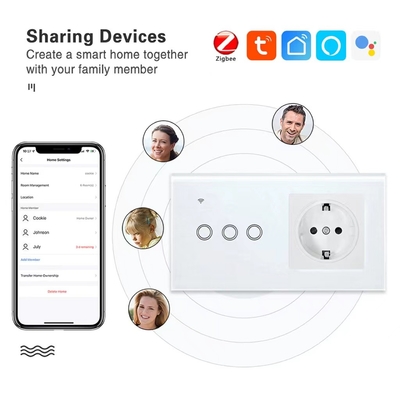 good price Wifi Wall Smart Plug And Switch Tuya Smart App Light Switch With Plug Combo online