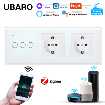 good price Euro Standard TuYa Zigbee Switch Socket Combination 240Vac For Round Mounting Box online