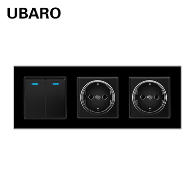 good price Wall Mounted Switch Socket Combination 300W 2 Button Touch Light Switches And Plugs online