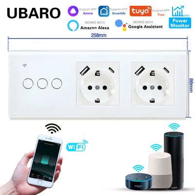 good price USB Port Switch Socket Combination 5V 2100mA Electric Switch And Socket For Halogen Lamps online
