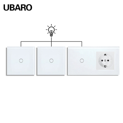 good price EU Standard Dual Light Switch With Red/Blue Indicator Light online