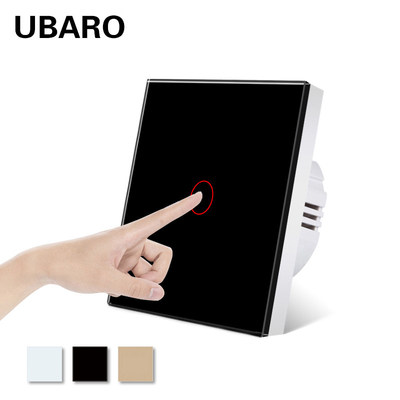 good price 86*86mm 1 Gang Touch Light Switch Black Single Fire Wire Embedded Sensor Electrical Switch 220V 10A online