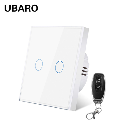good price 2Gang Smart Home Devices Wireless Remote Switch With Input Voltage 100-240Vac 50-60Hz And Tempered Glass Panel online