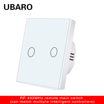 good price EU Standard 86 Type Tempered Glass Panel Main Switch  433.92MHZ Wireless Remote Switch for Smart Home Devices online