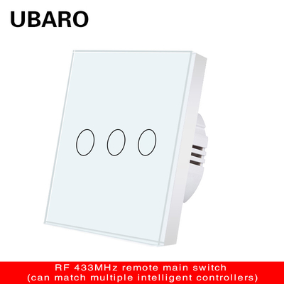 good price EU 3Gang Main Remote Control Light Switch 100-240Vac With Fireproof And Learn Match Code Received Switch online