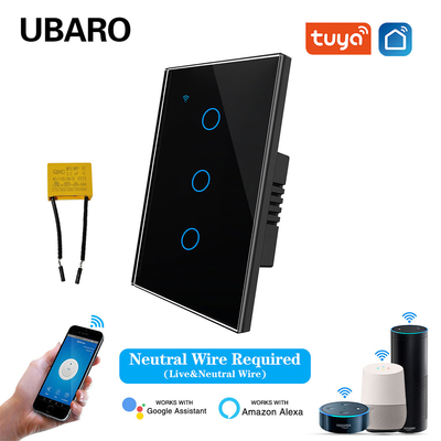 quality Us/Brazil/Vietnam Standard Tuya 3Gang Smart WIFI Switch with Voice Control and Timing Sharing App factory