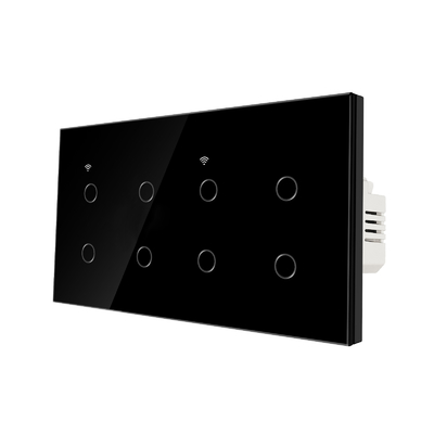 good price 157 Type 8gng White Black Smart Light Switch Glassy Remote Control Wifi Switch For Home Support Google Assistant Voice online