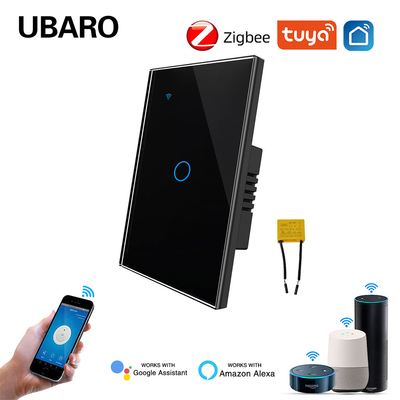 good price 118 Type 1Gang US/BR/AU Standard Live Wire Control Smart Zigbee Switch Compatible With Zigbee Hubs 110-240Vac 50/60Hz online