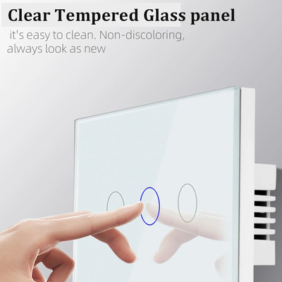 Un buen precio. Estándar estadounidense 118*74*35mm 10A 50Hz 60Hz Interruptores táctiles IP20 para iluminación del hogar Botones de sensor de paneles de vidrio En línea