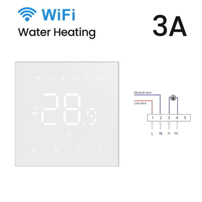 good price Tuya Wifi Smart Thermostat Switch Electric Water Floor Heating Wall Hanging Furnace Switch 3A Touch / Mobile APP/ Voice Control Compatible with Alexa/Google Home online