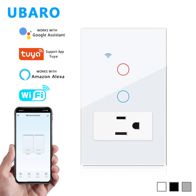 good price US Standard Type 118 WIFI 2 Gang Switch And Socket Combination online