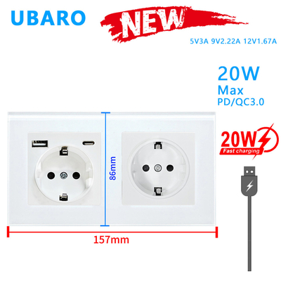 good price Type 157 110-240Vac 50/60Hz Electrical Wall Socket With 2 Sockets and 3500W Output for Multiple Devices online