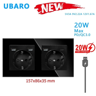 good price Type 157 European Standard Fast Charging Sockets With 3 USB Ports 1 Type C Ports online